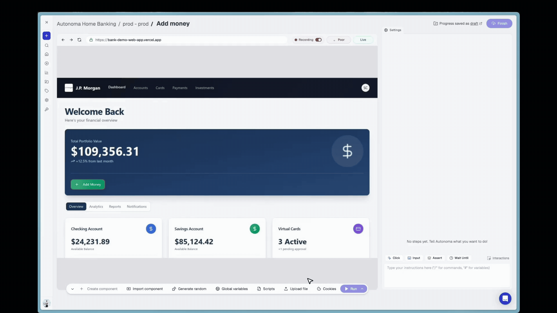 Comparison showing brittle selector (listing specific properties) vs resilient selector (describing intent)